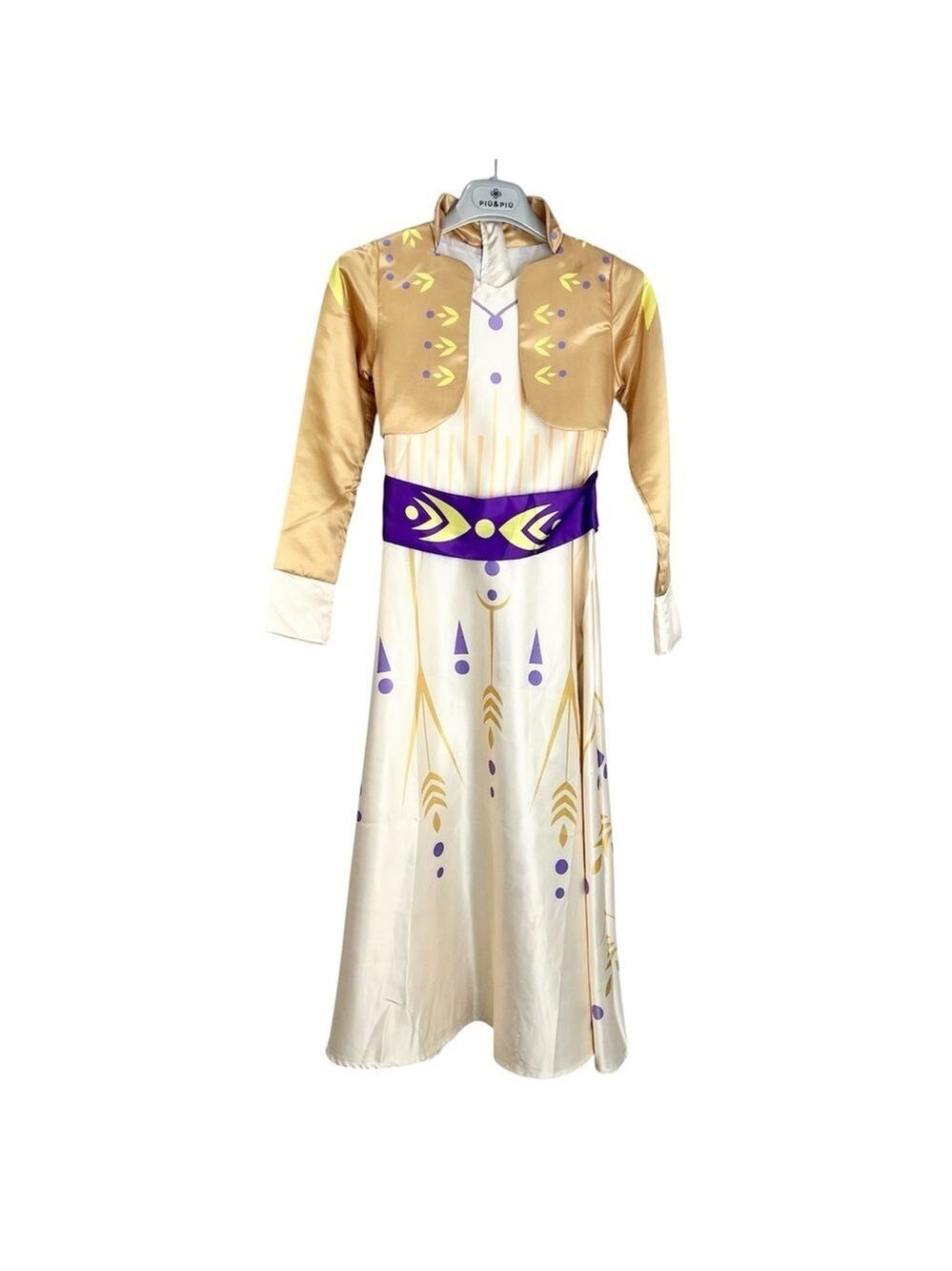 Frozen 2 Anna gold cream purple princess dress Halloween role play costume 140
